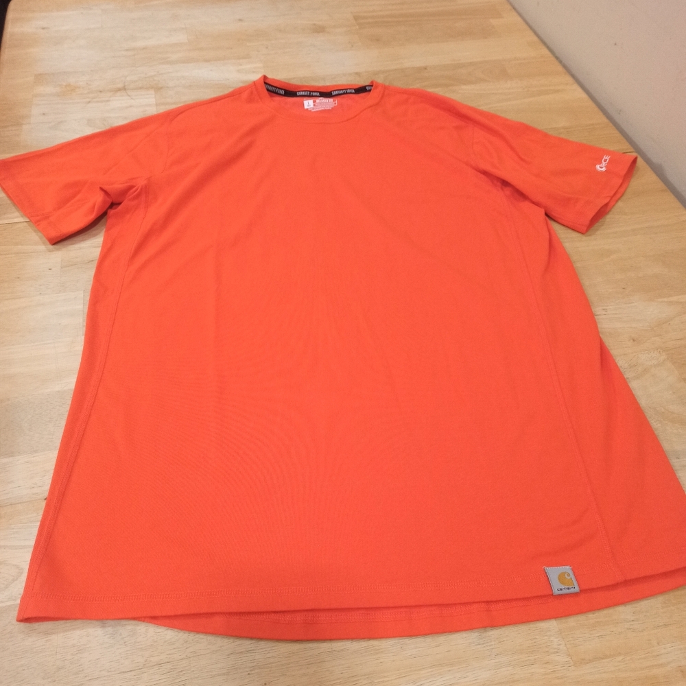Carhartt Men's Orange Pullover Work T-shirt. Size Tall Large